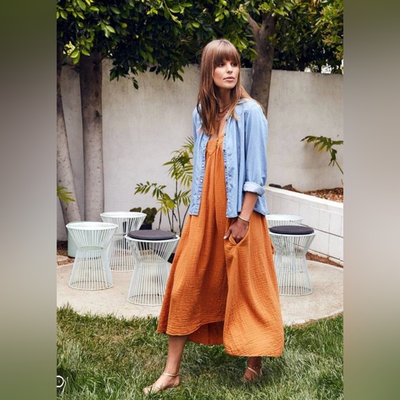 XiRENA Dresses & Skirts - Xirena Rumi Cotton Gauze Tie Midi Dress in Beehive NWT Size Large